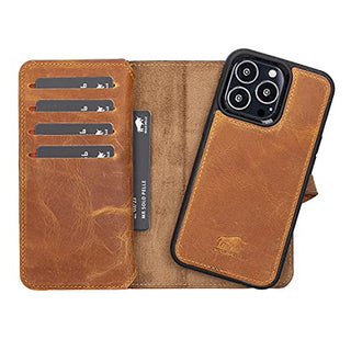 Solo Pelle Lederhülle kompatibel für iPhone 13 Pro Max in 6.7 Zoll abnehmbare Hülle (2in1) Harvard Double inkl. 12 Kartenfächer für das original Apple iPhone 13 Pro Max