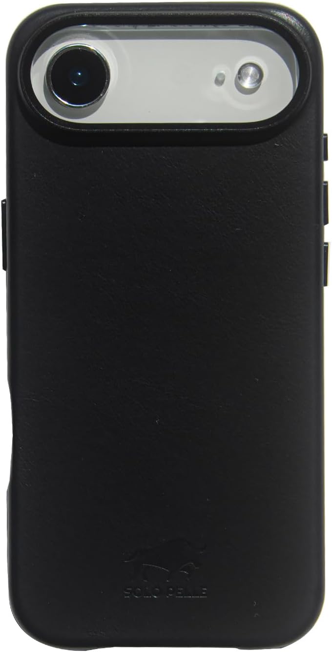 Solo Pelle Lederhülle für das iPhone 17 Air in 6.5 Zoll Princeton Schwarz + Kartenetui Case Leder Hülle Ledertasche Backcover aus echtem Leder geeignet für MagSafe Zubehör