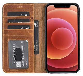 Solo Pelle Lederhülle kompatibel für iPhone 12 Pro Max in 6.7 Zoll abnehmbare Hülle (2in1) inkl. Kartenfächer für das original Apple iPhone 12 Pro Max