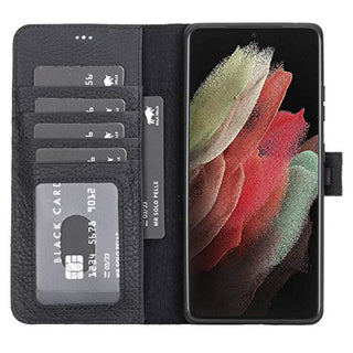 Solo Pelle Lederhülle Harvard kompatibel für das Samsung Galaxy S21 Ultra 5G in 6.8 Zoll inklusive abnehmbare Hülle mit integrierten Kartenfächern