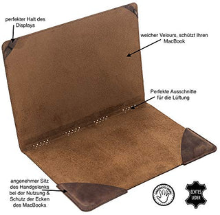 Solo Pelle Ledertasche für das MacBook Pro 15 Zoll Lederhülle Case Hülle Münich für das Apple MacBook Pro 15 & 16 Zoll aus echtem Leder
