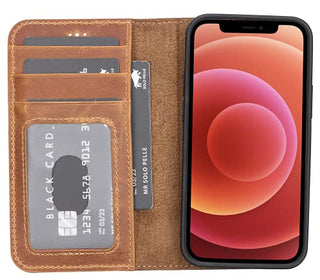 Solo Pelle Lederhülle kompatibel für iPhone 13 Mini in 5.4 Zoll abnehmbare Hülle (2in1) inkl. Kartenfächer für das original Apple iPhone 13 Mini
