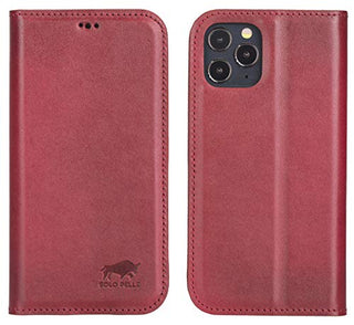 Solo Pelle aufklappbare Lederhülle kompatibel für iPhone 12 I 12 Pro in 6.1 Zoll inkl. 1 Kartenfach für das original Apple iPhone 12 und 12 Pro