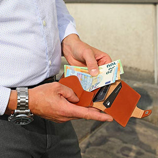 NEU: SOLO PELLE® Slim Wallet Mondo ohne Münzfach [bis zu 13 Karten] Slimwallet [RFID-Schutz] Kartenetui [Leder] Smart Wallet für Männer und Damen
