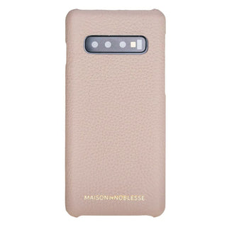 Maison de Noblesse kompatibel mit Samsung S10 Lederhülle Ledertasche Backcover Ultra Slim (Beige)