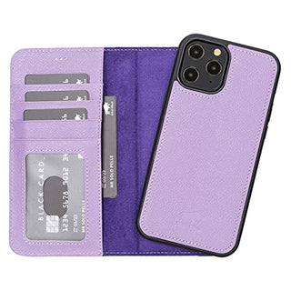 Solo Pelle Lederhülle kompatibel für iPhone 12 Pro Max in 6.7 Zoll abnehmbare Hülle (2in1) inkl. Kartenfächer für das original Apple iPhone 12 Pro Max (Violett)