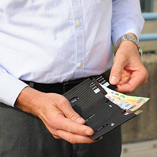 NEU: SOLO PELLE® Slim Wallet mit Münzfach [12 Karten] Slimwallet Riga [RFID-Schutz] Kartenetui mit Münzfach [Leder] Smart Wallet für Männer und Damen