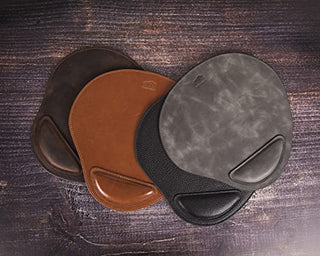 Solo Pelle - Hochwertiges Leder Mauspad mit Handgelenkauflage - Mousepad aus echtem Leder - Unterlage für Computermaus - Leather Pad - Handarbeit Made in Europa