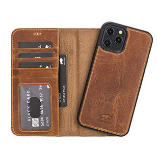 Solo Pelle Lederhülle kompatibel für iPhone 12/12 Pro in 6.1 Zoll abnehmbare Hülle (2in1) inkl. Kartenfächer für das original Apple iPhone