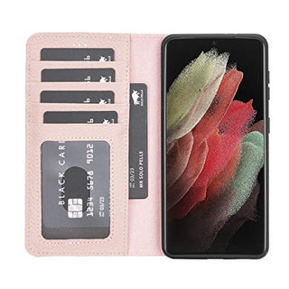 Solo Pelle Lederhülle Harvard kompatibel für das Samsung Galaxy S21 5G in 6.2 Zoll inklusive abnehmbare Hülle mit integrierten Kartenfächern