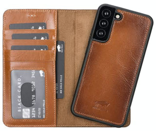 Solo Pelle Lederhülle Harvard kompatibel für das Samsung Galaxy S22 Plus / S22+ inklusive abnehmbare Hülle mit integrierten Kartenfächern