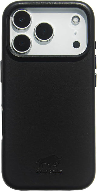 Solo Pelle Lederhülle für das iPhone 17 Pro Max in 6.9 Zoll Princeton Case Schwarz Leder Hülle Ledertasche Backcover aus echtem Leder geeignet für MagSafe Zubehör (Kopya)