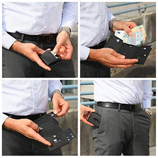 NEU: SOLO PELLE® Slim Wallet mit Münzfach [12 Karten] Slimwallet Riga [RFID-Schutz] Kartenetui mit Münzfach [Leder] Smart Wallet für Männer und Damen