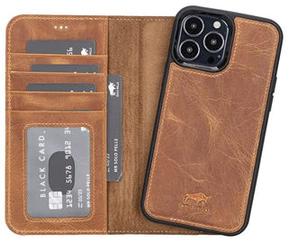 Solo Pelle Lederhülle kompatibel für iPhone 13 Pro Max in 6.7 Zoll abnehmbare Hülle (2in1) inkl. Kartenfächer für das original Apple iPhone 13 Pro Max