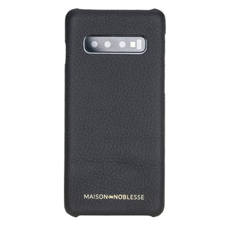 Maison de Noblesse kompatibel mit Samsung S10 Lederhülle Ledertasche Backcover Ultra Slim (Kaviar Schwarz)