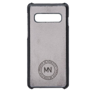 Maison de Noblesse kompatibel mit Samsung S10 Lederhülle Ledertasche Backcover Ultra Slim (Kaviar Schwarz)