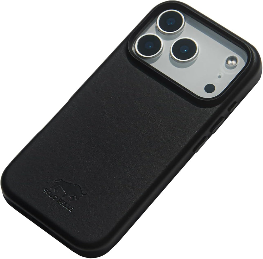 Solo Pelle Lederhülle für das iPhone 17 Pro in 6.3 Zoll Princeton Case Schwarz Leder Hülle Ledertasche Backcover aus echtem Leder geeignet für MagSafe Zubehör
