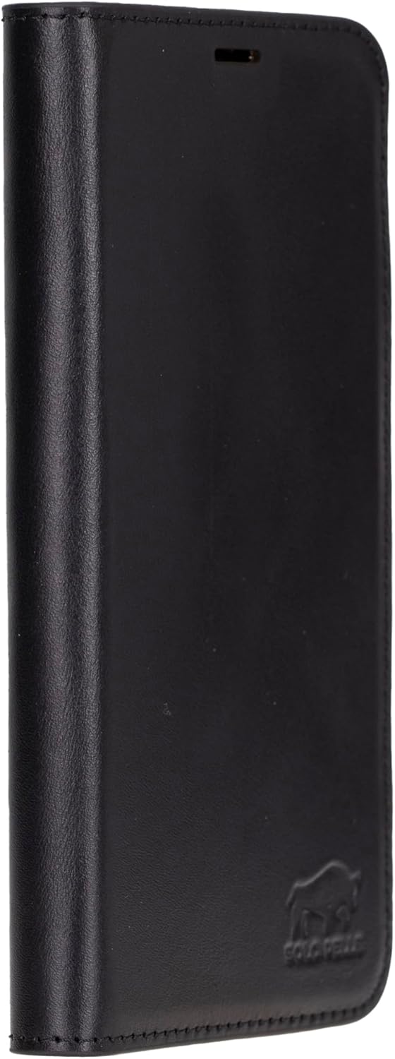 Solo Pelle Lederhülle kompatibel für iPhone 16 Pro Max in 6.9 Zoll inkl. Kartenfächer geeignet für MagSafe Zubehör I Duke Schwarz
