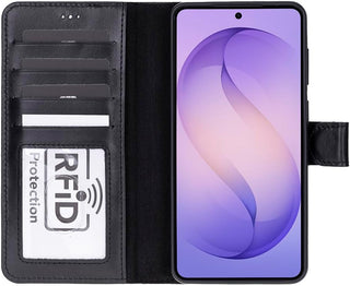 Solo Pelle Harvard Echtleder Hülle kompatibel mit Samsung Galaxy S26 Ultra - Magnetische 2 in 1 Wallet Handyhülle mit abnehmbarem Backcover, Kartenfächern & RFID Schutz - Schwarz