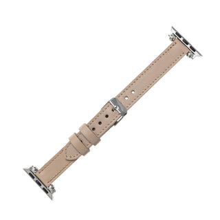 Solo Pelle Lederarmband Lady Slim für das Apple Watch Series 1-4 I Armband für das original Apple Watch 1, 2, 3 und 4 in 38/40mm Cognac Braun Burned