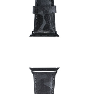 Solo Pelle Apple Watch Series 1/2 / 3 "Watch Leder Armband Uhrenband mit passendem Uhrenadapter Connector Erstatzband Strap (38 mm Camouflage Grau/Schwarzer Connector)