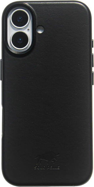 Solo Pelle Lederhülle für das iPhone 17 in 6.3 Zoll Princeton Case Schwarz Leder Hülle Ledertasche Backcover aus echtem Leder geeignet für MagSafe Zubehör (Kopya)