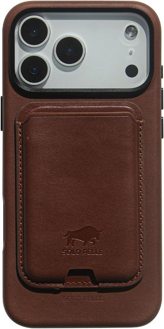 Solo Pelle Lederhülle für das iPhone 17 Pro Max in 6.9 Zoll Vintage Braun + Kartenetui Princeton Case Leder Hülle Ledertasche Backcover aus echtem Leder geeignet für MagSafe Zubehör