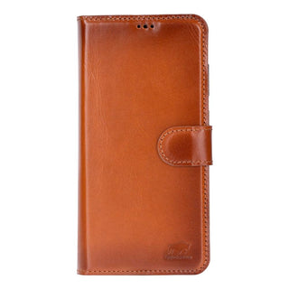 Solo Pelle Harvard Echtleder Hülle kompatibel mit Samsung Galaxy S26 - Magnetische 2 in 1 Wallet Handyhülle mit abnehmbarem Backcover, Kartenfächern & RFID Schutz - Cognac Braun