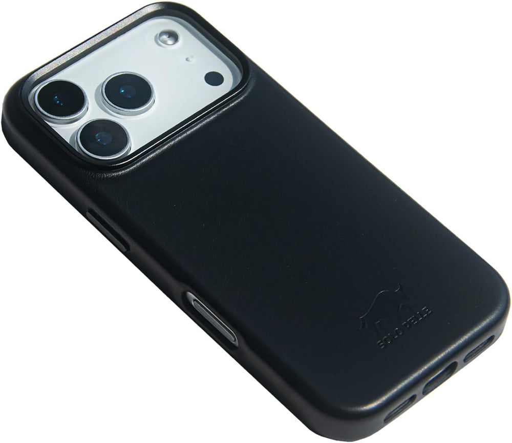 Solo Pelle Lederhülle für das iPhone 17 Pro in 6.3 Zoll Princeton Case Schwarz Leder Hülle Ledertasche Backcover aus echtem Leder geeignet für MagSafe Zubehör