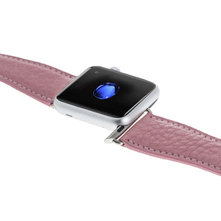 Solo Pelle Apple Watch Series 1/2 / 3 "Watch Leder Armband Uhrenband mit passendem Uhrenadapter Connector Erstatzband Strap (42 mm Floater Rosa/Silber Connector)