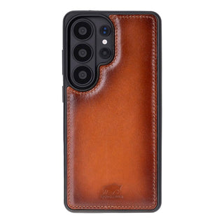 Solo Pelle Harvard Echtleder Hülle kompatibel mit Samsung Galaxy S26 - Magnetische 2 in 1 Wallet Handyhülle mit abnehmbarem Backcover, Kartenfächern & RFID Schutz - Cognac Braun