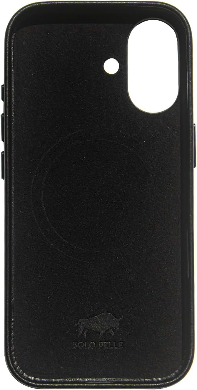 Solo Pelle Lederhülle für das iPhone 17 in 6.3 Zoll Princeton Case Schwarz Leder Hülle Ledertasche Backcover aus echtem Leder geeignet für MagSafe Zubehör