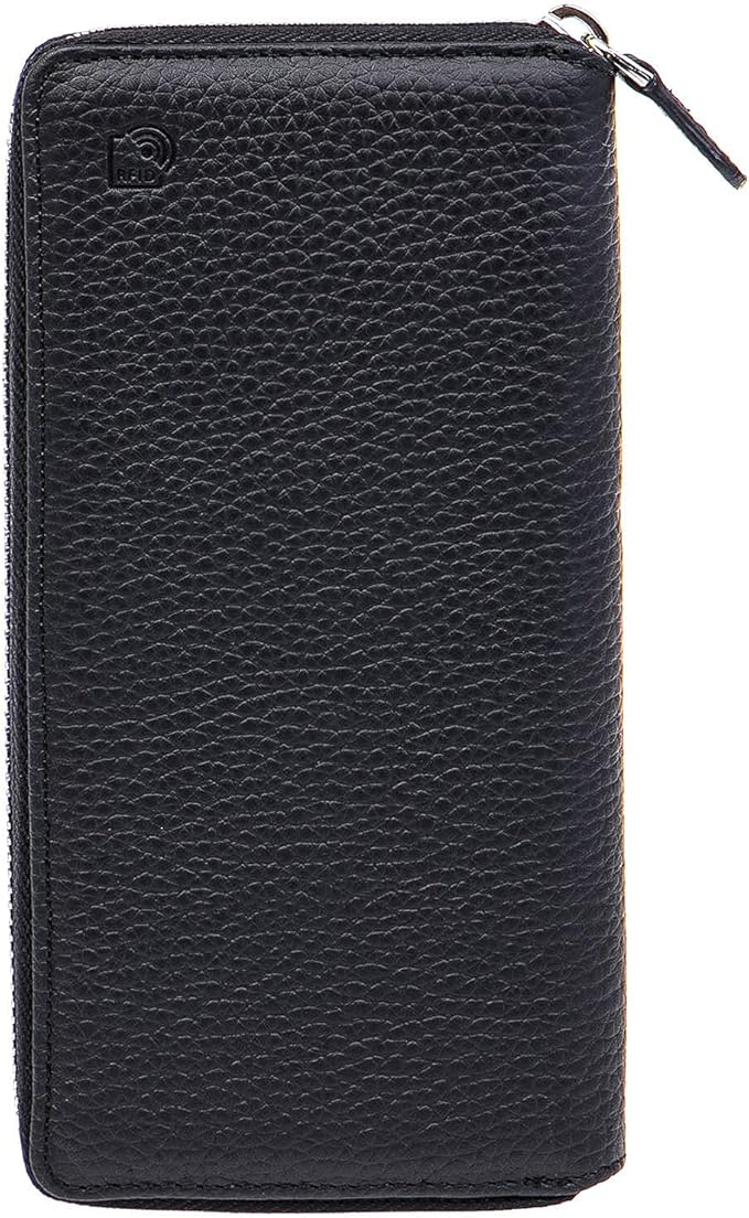 Solo Pelle " Universal Wallet passend für Apple iPhone 17 und iPhone 11 bis 16 Pro Max und Geräte bis 7,1 Zoll Reiseetui I Geldbörse aus echtem Leder (Matt Schwarz)