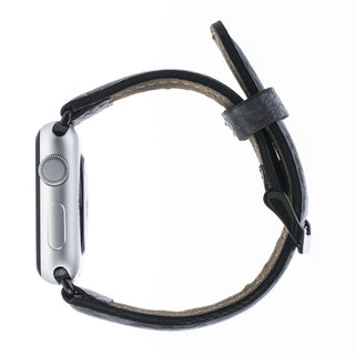Solo Pelle Apple Watch Series 1/2 / 3 "Watch Leder Armband Uhrenband mit passendem Uhrenadapter Connector Erstatzband Strap (38 mm Camouflage Grau/Schwarzer Connector)