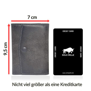 Slim Wallet "Lean" mit Münzfach 12 Karten - Schwarz