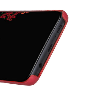 Maison de Noblesse kompatibel mit Samsung S10 Plus Lederhülle Ledertasche Backcover Ultra Slim (Granatapfel Rot)