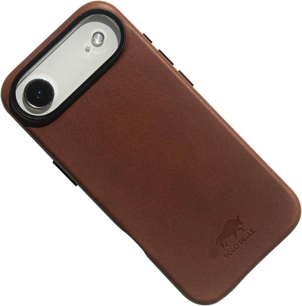 Solo Pelle Lederhülle für das iPhone 17 Air in 6.5 Zoll Princeton Case Vintage Braun Leder Hülle Ledertasche Backcover aus echtem Leder geeignet für MagSafe Zubehör