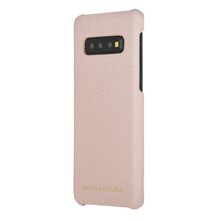 Maison de Noblesse kompatibel mit Samsung S10 Plus Lederhülle Ledertasche Backcover Ultra Slim (Nude Rosa)