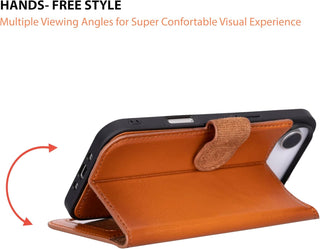 This Solo Pelle Cognac Braun Lederhülle kompatibel für iPhone Air in 6.5 Zoll abnehmbare Hülle (2in1) inkl. Kartenfächer geeignet für MagSafe Zubehör