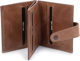 Solo Pelle Slim Camel Braun Wallet aus echtem Leder Platz für über 20 Karten Slimwallet Kartenetui Geldbörse für Männer und Damen