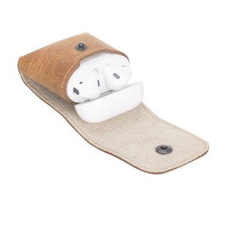 Solo Pelle Lederhülle Noah Hülle passend zu original Apple Airpods 1 und 2 (Wireless Charging geeignet)