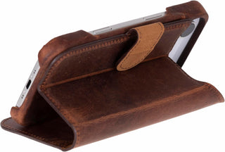 Solo Pelle Vintage Braun Lederhülle kompatibel für iPhone Air in 6.5 Zoll abnehmbare Hülle (2in1) inkl. Kartenfächer geeignet für MagSafe Zubehör