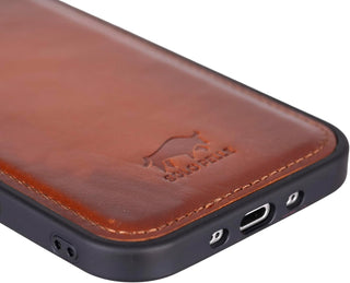 Solo Pelle Lederhülle für das iPhone Air in 6.5 Zoll Cognac Braun Stanford Case Leder Hülle Ledertasche Backcover aus echtem Leder geeignet für MagSafe Zubehör