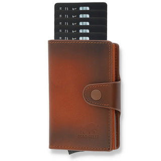 Slim Wallet mit Münzfach 13 Karten "Mondo" - Kroko Schwarz