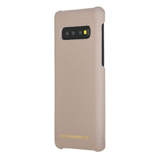 Maison de Noblesse kompatibel mit Samsung S10 Plus Lederhülle Ledertasche Backcover Ultra Slim (Beige)