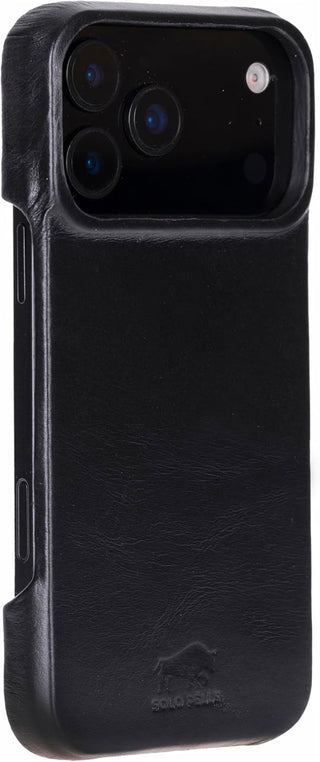 Solo Pelle Schwarz Lederhülle kompatibel für iPhone 17 Pro in 6.3 Zoll abnehmbare Hülle (2in1) inkl. Kartenfächer geeignet für MagSafe Zubehör