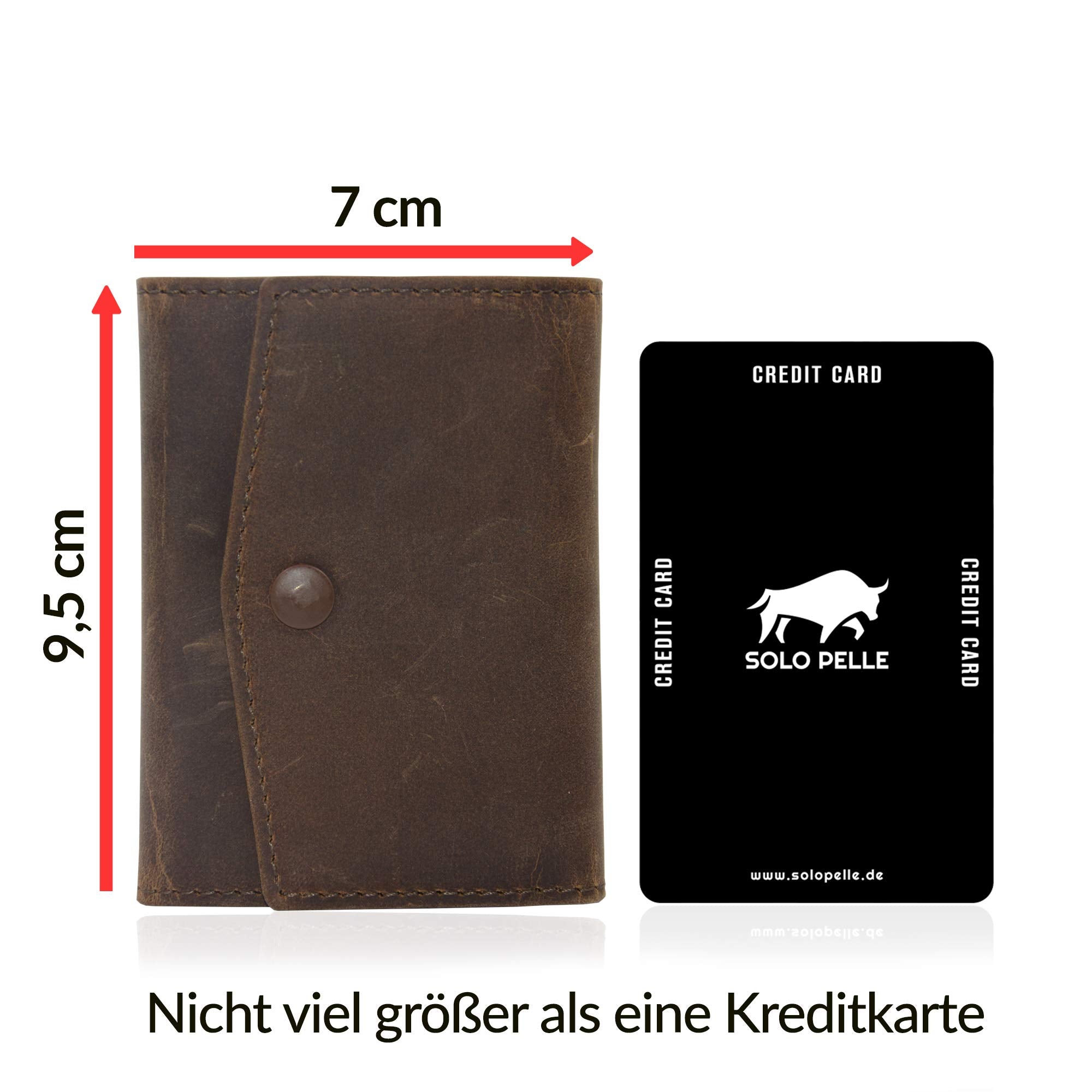 Solo Pelle® Leder I Slim Wallet mit Münzfach I Geldbeutel mit RFID Solo Pelle® Leder I Slim Wallet mit Münzfach I Geldbeutel mit RFID