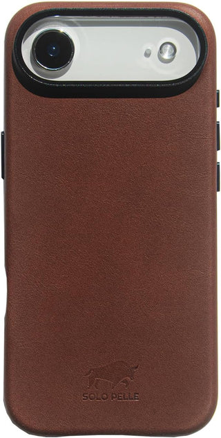 Solo Pelle Lederhülle für das iPhone 17 Air in 6.5 Zoll Princeton Case Vintage Braun Leder Hülle Ledertasche Backcover aus echtem Leder geeignet für MagSafe Zubehör (Kopya) (Kopya)