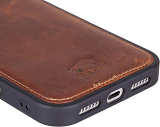 Camel Braun Solo Pelle Lederhülle für das iPhone 17 in 6.3 Zoll Stanford Case Leder Hülle Ledertasche Backcover aus echtem Leder geeignet für MagSafe Zubehör