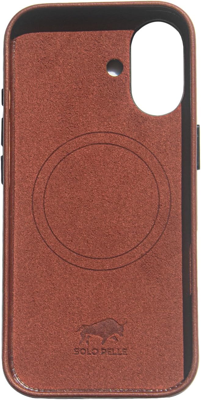 Solo Pelle Lederhülle für das iPhone 17 in 6.3 Zoll Princeton Case Vintage Braun Leder Hülle Ledertasche Backcover aus echtem Leder geeignet für MagSafe Zubehör